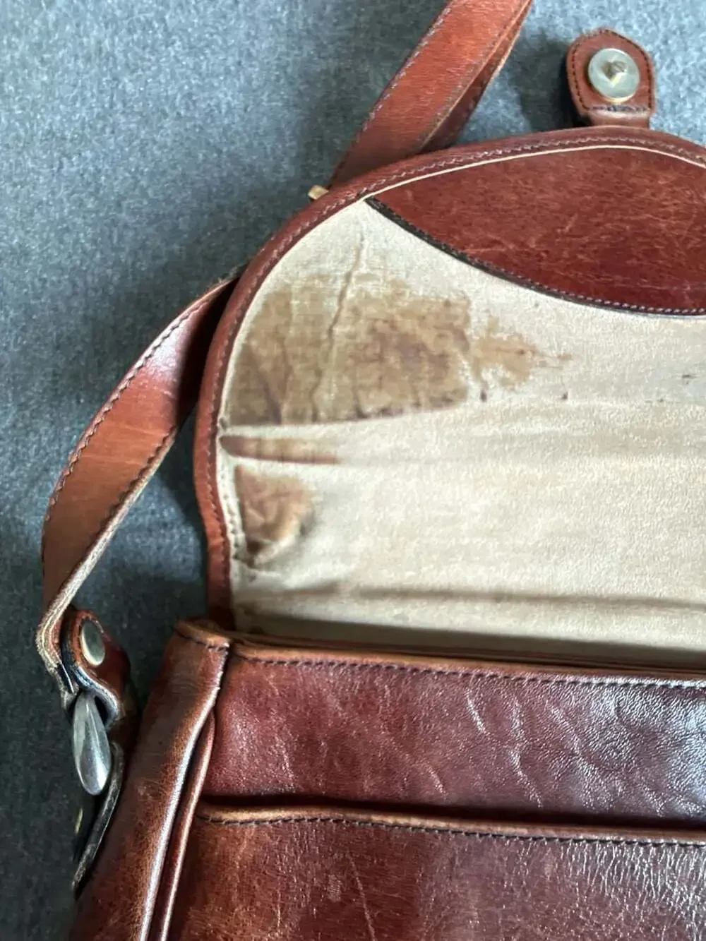 Oroton Australia Genuine Cowhide Brown Leather Crossbody Shoulder Bag